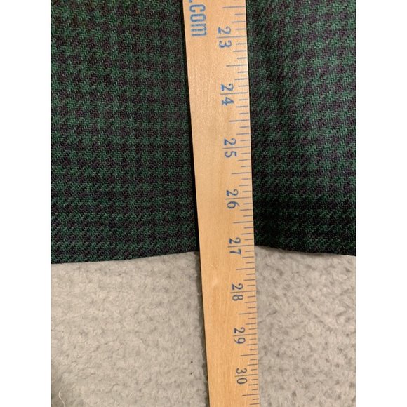 Chaus Women's Blazer Blue Green Houndstooth Wool Blend Gold Buttons‎ Size 14 - Picture 5 of 8